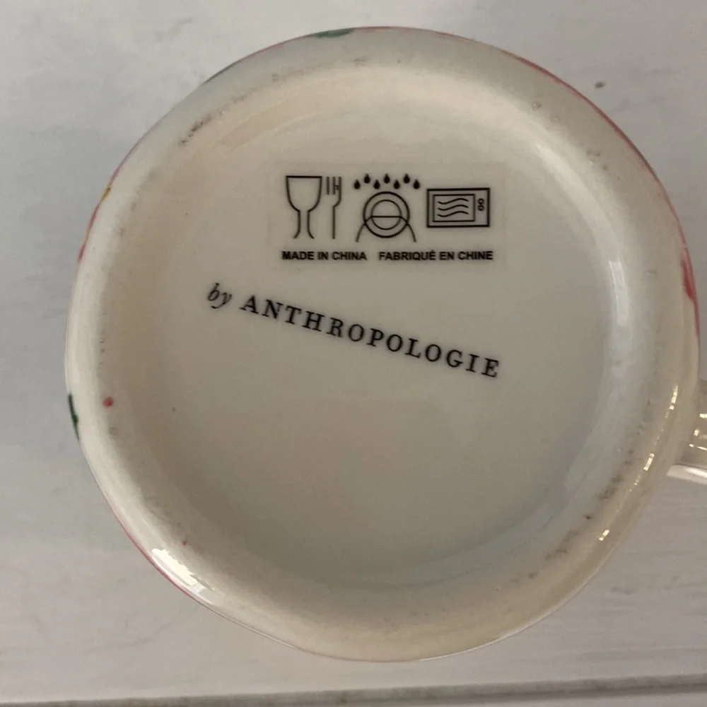 Anthropologie Initial B Floral Mug EUC